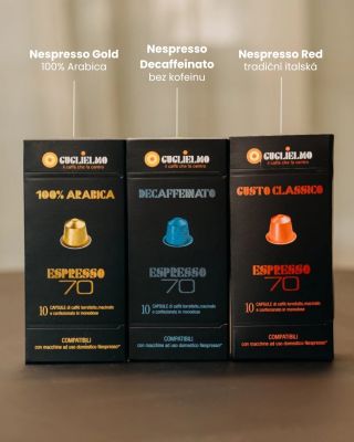 3 druhy. 30 kapslí. 1 balení plné chuti ☕️ 10× Red – tradiční italská receptura 10× Gold – 100% Arabica pro plné espresso...